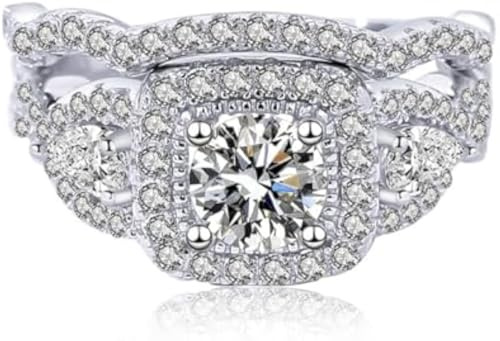 0,8 karat moissanit förlovningsringar för kvinnor rundslipning D färg VVS1 klarhet diamantringar S925 sterling silver ringar gåvor moissanit vigselringar med certifikat