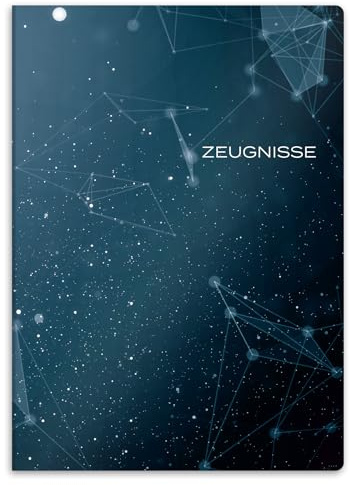 itenga Zeugnismappe mit Motiv DIN A4 stabile Dokumentenmappe Sichtbuch für Zeugnisse - 20 stabile Hüllen - für Kinder Jugendliche Schüler Mädchen Jungen (Motiv High Tech Abstrakt)