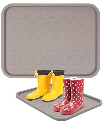 e-floor Schuhabtropfschale | 38 x 50 cm | Beige | Schuhmatte | Schuhablage | Schuhunterlage | Abtropfschale für Schuhe Regen Herbst Winter | Schuhunterlage | Napfunterlage | Flurzubehör