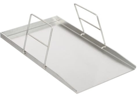 Grillplatta i rostfritt stål, universell BBQ grillplatta, grillpanna för grillplatta av rostfritt stål för kolgrillar och de flesta gasgrillar i hemmabruk grillbutiker etc (44,5 x 26 cm)