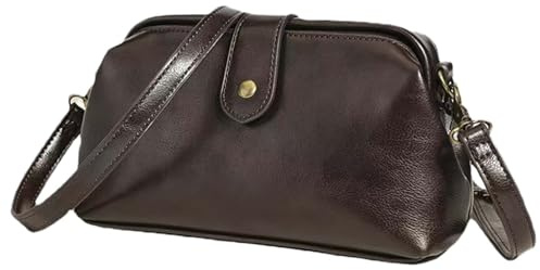 NIDONE Doktorsväska PU-läder retro läkarväska handväska för kvinnor flickor vintage crossbody väskor med spänne mode axelväska telefonhandväska handväskor för daglig användning arbete och resor,