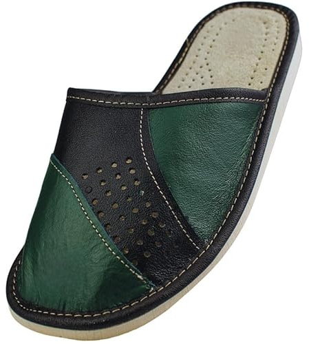 APREGGIO Pantofole Ciabatte Uomo Casa Pantofola Ciabatta Pelle 40-46 EU