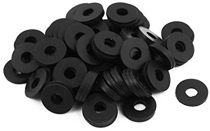sourcing map 100 Stück Gummi Unterlegscheiben 16 mm AD 6 mm ID 1.5 mm Dicke | für Wasserschlauch Wasserhahn