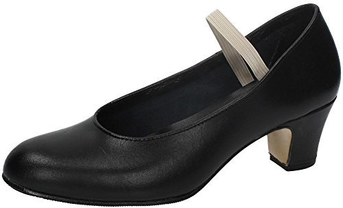 MADE IN SPAIN 16 Flamenco-Schuhe aus Leder, für Mädchen, Schwarz, Schwarz - Schwarz - Größe: 38 EU