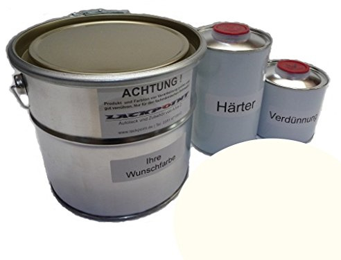 1 Liter Set 2K Bootslack RAL 9001 Cremeweiß kein Klarlack Yachtlack Motorboot
