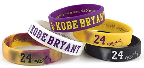 Basketball Spieler Porträt Armband Nummer 24 Silikon Inspirierende Wort Sport Schweißbänder 5 Stück