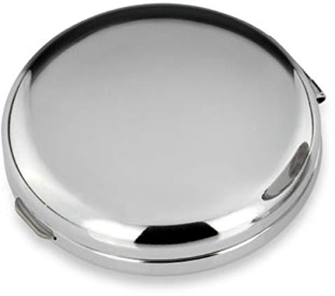 SILBERKANNE Pillendose glatt rund 3 Fächer 6x1,5 cm Premium Silber Plated edel versilbert in Top Verarbeitung.