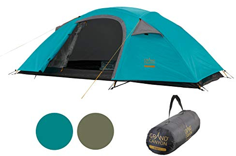 GRAND CANYON APEX 1 Zelt – Ultraleicht & Kompakt/Geodät für 1 Person/Wasserdicht & Windstabil/Ideal für Trekking, Bushcraft & Outdoor/Blau Grün