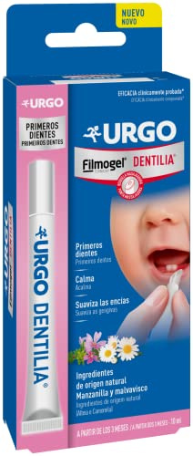 Urgo - Dentilia Primi Denti Filmogel® - Lenisce le gengive a base di ingredienti di origine naturale - Stick con ugello massaggiante