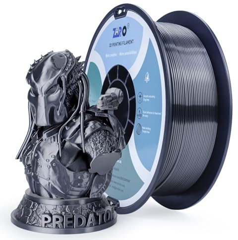 ZIRO Seide PLA 1.75mm Filament, 3D Drucker Filament der Seide PLA Serie 1.75mm 1kg, Durchmessertoleranz bei +/-0.03mm, Silber schwarz