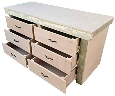 Arbor Garden Solutions Workbench Tool Cabinet Wooden 18mm MDF Top Heavy-Duty Industrial Work Table (4ft)