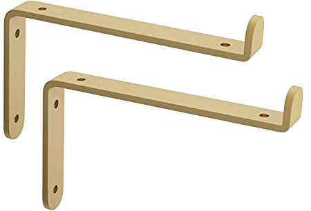 Schwimmender Regalhalter,2 Stuck Dekorative Regalträger,industrielle Metallregalwinkel,wand Schmiedeeiserne Regalhalterung,platzsparende Diy-regal Unterstützung,regalkonsole Gold,10×8cm/3.9×3.1in