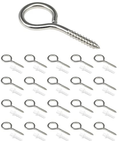20 Piezas Pernos de Ojo de Acero Inoxidable,Tornillos de Ojo (M4)