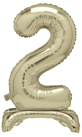 Unique Party 13232 - Riesen Stehen Nummer 2 Ballon - 76 cm - Gold