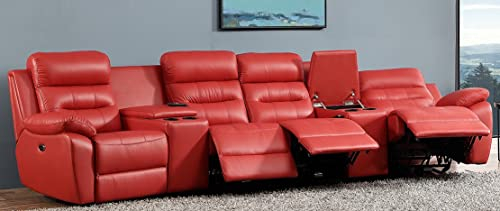 Mapo Möbel Elektrisches Ledersofa Kinosofa Relaxcouch Fernsehsofa 5131eeee-Cup-42-8401