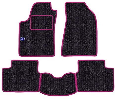 Fußmatten Set für Mitsubishi Lancer SW Baujahr 2003 bis 2008 in Teppichmatten Made in Italy in Anthrazit c/Logo und Kanten