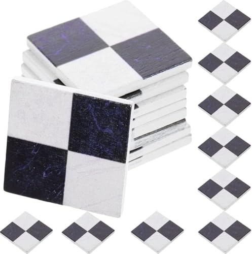 Toddmomy 27Pcs Casa Delle Bambole Nero Bianco Spagnolo Pavimento In Mosaico Foglio Piastrelle In Miniatura Pavimentazione Carta Da Parati Per Accessori Per Case Delle Bambole In