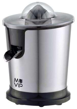 Muvip spremiagrumi elettrico inox 300w - corpo e filtro in acciaio inox - sistema antigoccia - 2 dimensioni di coni