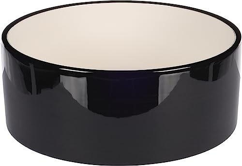 Flamingo Hundenapf Keramik – rund – 1700ml – schwarz & weiß – spülmaschinenfest – für große Hunde Dog Bowl Rocky