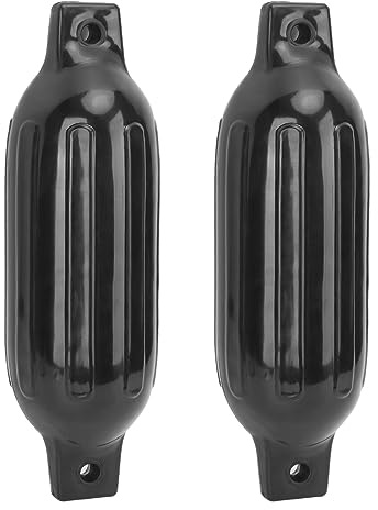 TKSE Parachoques para Barcos, 2 Piezas PVC Parachoques de Muelle Marino, Boyas Acanaladas Inflables, Parachoques para Barcos para Yates, Barcos, Barcos de Pesca (40,64x11,43 cm)