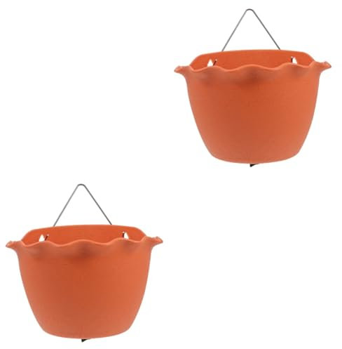 Kisangel 2 STK Blumentopf Blumentöpfe Töpfe für Zimmerpflanzen Gartentöpfe Zimmerpflanzentöpfe Töpfe für Pflanzen Algen-Pflanzgefäß zum Aufhängen Pflanzkorb für Gemüse Jahrgang Anhänger