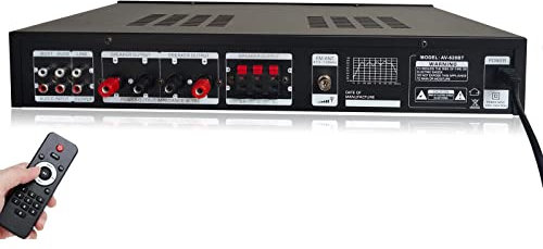 Amplificador HiFi de 5 canales Digital FM USB Stereo Amplifier Mini Bluetooth Multifuncional Surround Sound Amplificador, Pantalla LED, 220 V-240 V