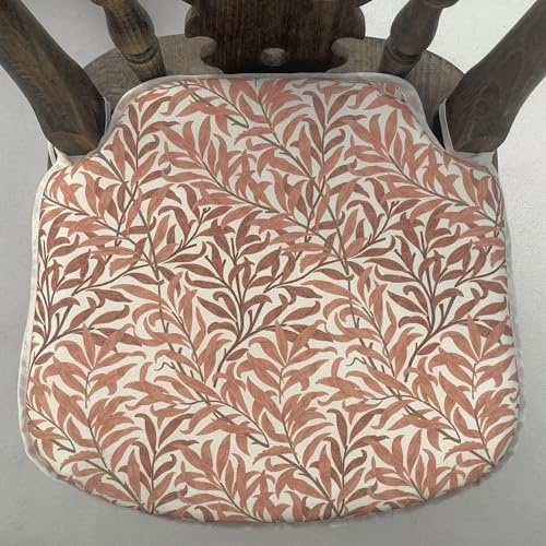 Chair Seat Pad, William Morris Willow Bough Rust, Small Spindle Back Shape, For Kitchen/Dining Chairs Approx. 14 x 13 (36cms x 34cms)
