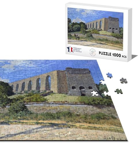 Puzzle Classique 1000 pièces Alfred Sisley L'Aqueduc de Marly Peinture Impressionnisme