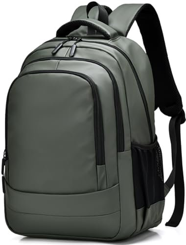 Zaino impermeabile, zaino di grande capacità, borsa per computer con più scomparti, zaino per la scuola, zaino casual per lavoro, scuola, viaggi, verde, Taglia unica