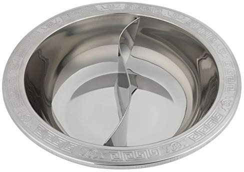 Sunicon Stainless Steel Divided Hot Pot Pan, Extra Thick Food Grade Chinese Dual Sided Pot, Versatile Double Boiler Design, for Induction Cooktop Gas Stove