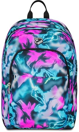 Seven Sac à dos scolaire Pro XXL Detach avec casque sans fil, fuchsia, poche intérieure pour PC et poche latérale pour bouteille d'eau, 33 L, école moyenne et supérieure, sac à dos fille, fuchsia