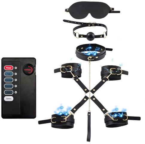 Elektroschock Halsband Damen Sex Toyset für Woman Handschellen Sexspiele | Paar Set Extrem Fesselsatz BDSM Bondage Set Fesseln Fesseln Extrem Fesselset Sex Spielzeug Paare Frauen Männer Erotisches