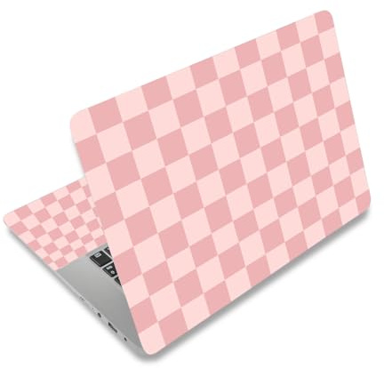 NXZGO 12.1 13 13.3 14 15 15.4 15.6 in Laptop Sticker Skin Decal, Cute Netbook Skins Decals for Notebook PC, Universal Vinyl Laptop Cover Decor Sticker, Waterproof Art Protector I Pink Plaid