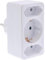 InLine Adattatore per presa con protezione da contatto, 2 Euro + 1 presa con contatto di protezione su spina di contatto, bianco, 16471B