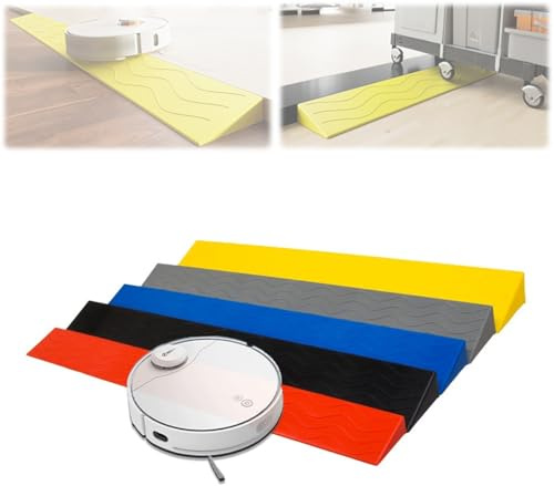 Rutschfeste Rollstuhl Türschwellenrampe, Tragbare Rollstuhlrampe aus Kunststoff, 1-10cm Hoch Schwellenrampe mit Rutschfeste Oberfläche für Innen Auße Rollator Scooter Kinderwagen(Red,Height 2.5CM/1IN)