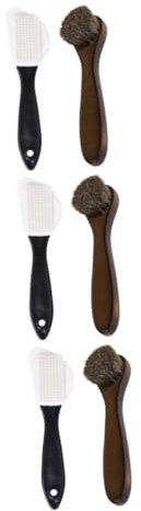 FOMIYES 3sets 2pcs Shoe Cleaning Brush Handle Bristle Boot Polishing Tool for Shoe Care Convenient and Portable for 2pcs*3