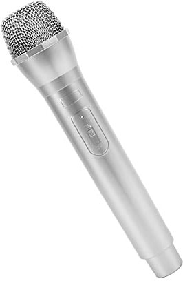 Zerodis Microphone Accessoire Réaliste pour la Pratique du karaoké, Conception de Commutation, Microphone en Plastique Durable pour Les Enfants, Tête de Maillage Texturée Haute densité (Silver)