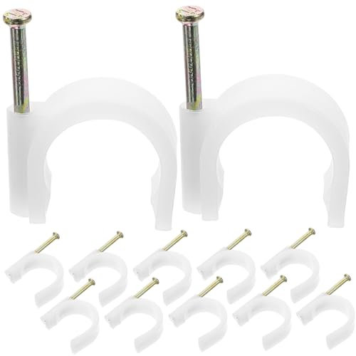 SHINEOFI 50 Piezas Grapas Sujetacables de Clips Fijación de Cables Abrazaderas de Organización de Cables Clips de de Pe Resistente Uso Interiores y Exteriores