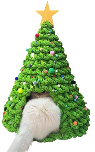 Material de la Cama para Gatos de árbol de Navidad, Juego de Muebles para Camas de Gatito, Tienda de campaña para Cueva, decoración de Invierno, Muebles para Mascotas, Perros, Amigos, reuniones