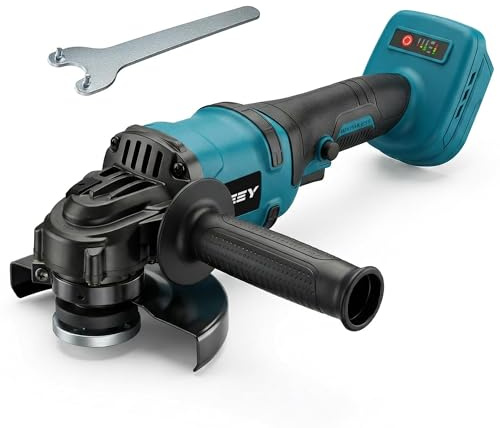 Akku Winkelschleifer für Makita 18V, 125 mm Akku Flex 8500U/min, 3 Geschwindigkeiten, Akku-Schleifer mit Rutschfester Griff zum Schleifen, Schneiden und Polieren (Ohne Akku)