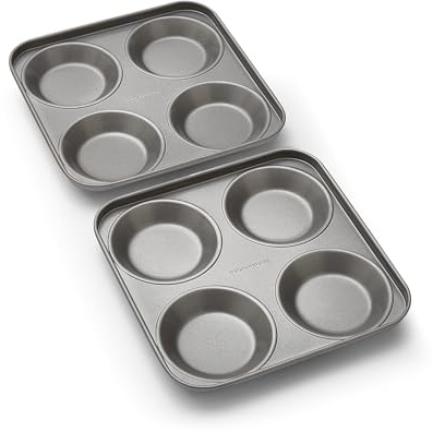 Morphy Richards 4 Cup Yorkshire Pudding Tray Set, Heavy Duty Carbon Steel | Non-Stick, Oven & Dishwasher Safe | Crisp & Fluffy Results | Ideal for Sunday Roasts | 849002