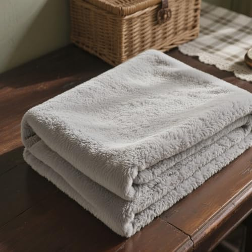 GOUTUI Manta Sofá Manta Polar 135 x 180 cm Super Caliente de Sofá Ligera y Fácil Cuidado Cobijas de Regalo para Mujer y Hombre, Gris Claro
