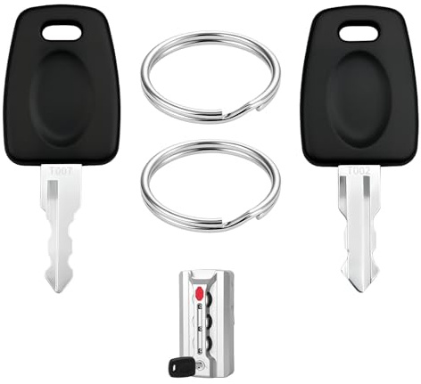 2 unidades de llaves compatibles con TSA, 007 002 llaves para equipaje con dos llaveros, llave maestra compatible con TSA 007 002 cerradura para equipaje, maletas con candado de contraseña