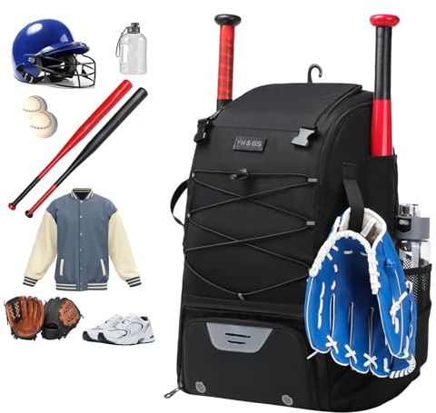 Baseball Bat Bags Lightweight Waterproof Shoe Compartment Fence Hook