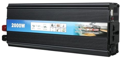 Invertitore di potere, Inverter a onda sinusoidale modificata 1000W 2000W Inverter di potenza Convertitore di tensione for auto con caricabatterie USB CC a CA(2000W)