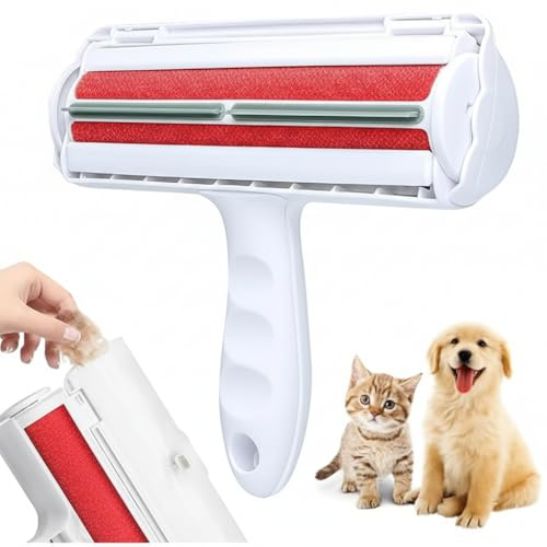 Genérico Rodillo Quitapelos para Mascotas – Cepillo Reutilizable y Lavable para Perros y Gatos, Herramienta Eficaz para Eliminar Pelo en Alfombras, Sofás y Ropa (Rojo)
