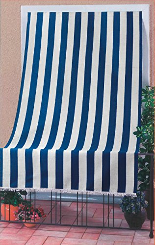 Linea Garden Friend Tenda Sole per Porta con Anelli Riga Blu Lunghezza 140 cm, Altezza 300 cm
