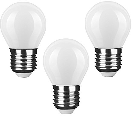 NuLoXx 3er Pack LED Globe Mini G45 matt/frosted/milky E27 4W/840 4000K neutralweiß/kaltweiß, 400 LM, AC 220-240, 360° Abstrahlwinkel