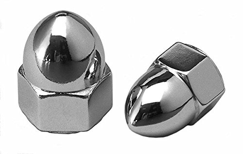 Cy-Chrome MPB107 Alloy Steel High Crown Acorn Nuts, 3/8-16, Chrome (Pack of 10)