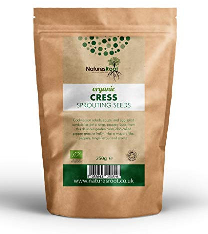 Nature’s Root Organic Cress Sprouting Seeds 500g – Peppery Curly Cress for Sprouts & Microgreens | No Soak Needed | Home Growing for Salads & Garnishes | Non-GMO